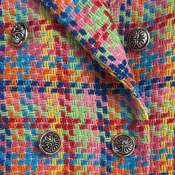 Chic Multicolor Tweed Blazer - Picture 2 of 4